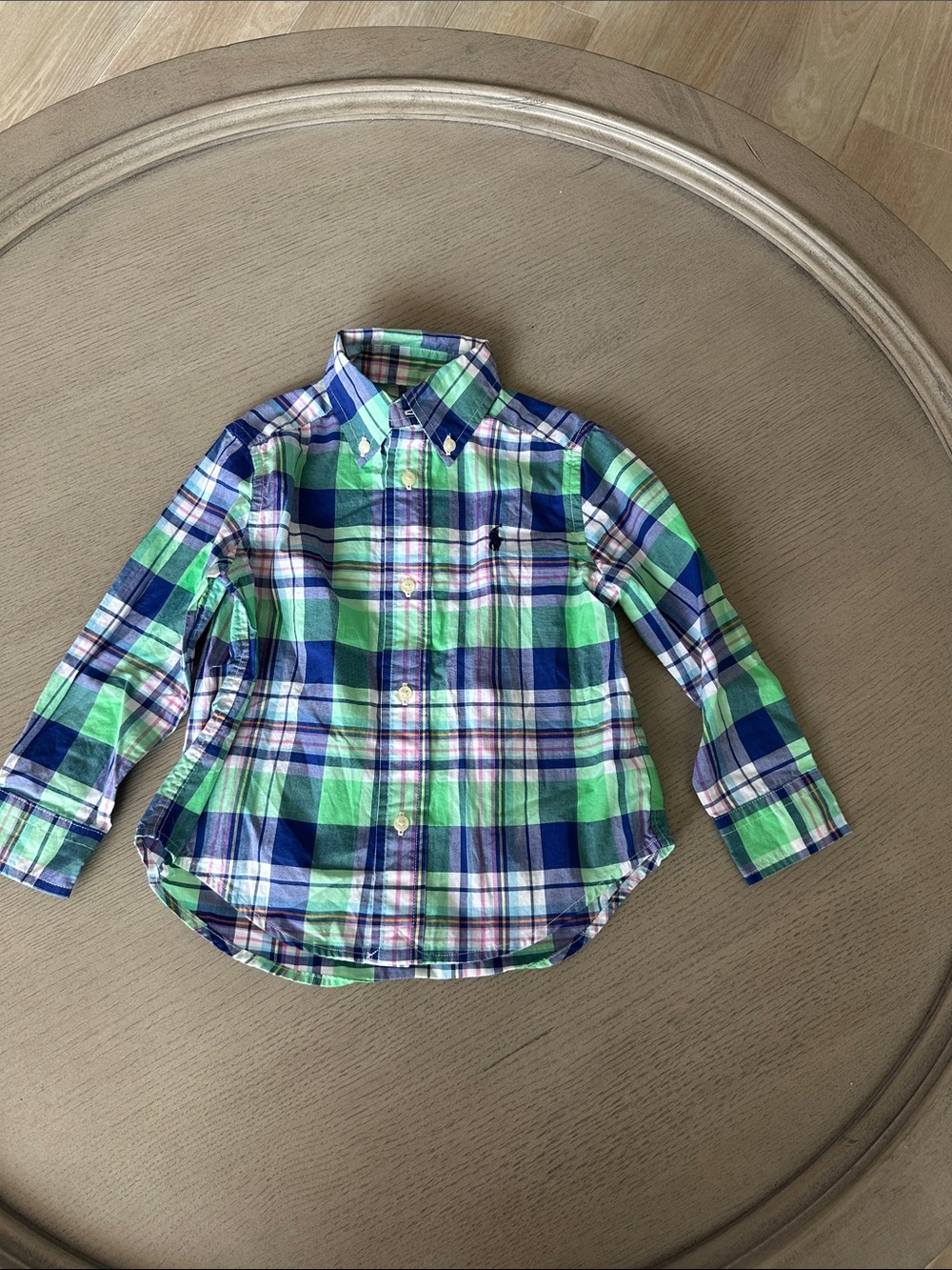 Boys Green & Blue Plaid Button-Down Shirt